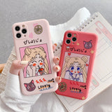 High Quality Cute Sailor Moon Soft Silicon Phone Case with Kickstand for iPhone 11 Series