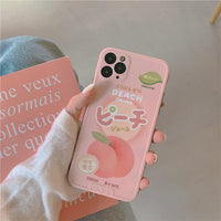 Japanese Drink Fruit Peach Soft Silicone Case For iPhone 11 Series