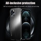 Laser Metal Brushed Lens All inclusive Anti fall Protection Case For iPhone 12 Series