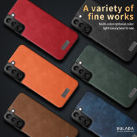 Premium Leather Soft Grip Cases for Samsung Galaxy S22 S21 Ultra Plus