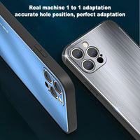 Laser Metal Brushed Shockproof Antidrop Case Lens Protection For iPhone 13 12 11 Pro Max Mini