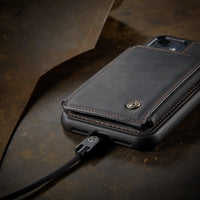 Luxury Retro Fashion Leather Zipper Wallet Flip Phone Case For iPhone 13 12 11 Series