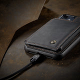 Luxury Retro Fashion Leather Zipper Wallet Flip Phone Case For iPhone 13 12 11 Series