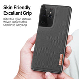 Soft TPU Edge Protective Woven Nylon Leather Case for Samsung Galaxy S21 Series