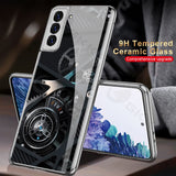 Luxury Plating Glass Anti knock Protection Hard Cover Case For Samsung S21 Ultra Plus 5G