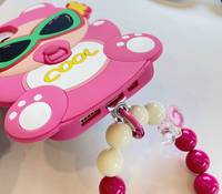 Pacifier Sunglasses Girl Pink Hand String Drop Resistant Silica Gel Case For iPhone 14 13 12 series