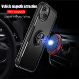 Fashion Clear Shockproof Ring Stand Phone Case For iPhone 13 12 XS Series
