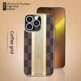 New Luxury Carbon Fiber Leather Camera Protection Case for iPhone 14 13 12 series