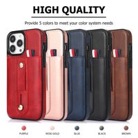 Finger Ring Bracket Leather Case for iPhone 13 12 11 Pro Max Mini