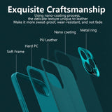 Luxury PU Leather Metal Lens Protector Phone Case For iPhone 12 11 Pro Max