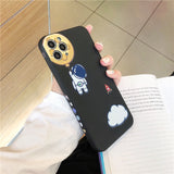 Liquid Silicone Astronaut Spaceship Frame Phone Case for iphone 12 11 Series