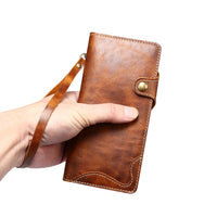 360 Protective Genuine Leather Wallet Card Slot Holder for Samsung Galaxy S22 Ultra Plus