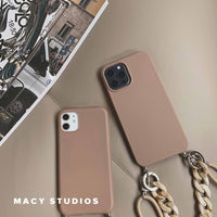 Crossbody Lanyard Necklace Marble Chain Silicone Case for iPhone 12 Series