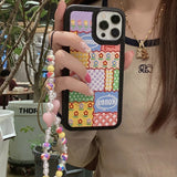 New Embroidery Lines Flowers Camera Lens Protector Case With Hanging Chain For IPhone 13 12 11 Series