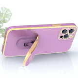 Luxury Square Plating Bear Folding Stand Case for iPhone 13 12 Pro Max Mini