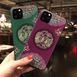 Embossed 3D Antiquity Style Shockproof Cover Case for iPhone 12 Pro Max 3