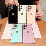 Luxury Plating Lucky Clover Case for Samsung Galaxy S22 series