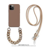 Crossbody Lanyard Necklace Marble Chain Silicone Case for iPhone 12 Series