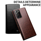 Luxury Handmade Genuine Leather Flip Wallet Phone Case for Samsung Galaxy Note 20 Series