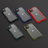 Shockproof Carbon Fiber Case with Wrist Strap For iPhone 12 11 Series