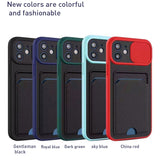 Hit Color Push Pull Card Slot Case For iPhone 13 12 11 Series