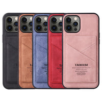 Suede Leather Card Slot Stand Phone Case For iPhone 13 12 11 Series