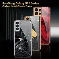 Luxury Plating Glass Soft Edge Camera Protection Case For Samsung Galaxy S21 Plus Ultra 5G