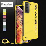 Ultra Thin Frameless Shockproof Ring Holder Printing Phone Case For Samsung Galaxy S21 Series