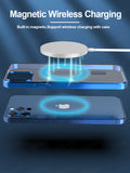 Original Support Wireless Charging Magnetic Transparent Hard Plating Shockproof Case for iPhone 13 12 11 Pro Max