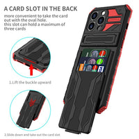 Armor Stand Holder Wallet Card Slot Case for iPhone 14 13 12 11 Series