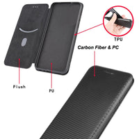 Carbon Fiber Flip Magnet Holder Case for Samsung Galaxy S21 S20 Note 20 Series