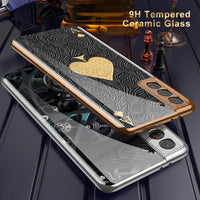 Luxury Plating Glass Anti knock Protection Hard Cover Case For Samsung S21 Ultra Plus 5G