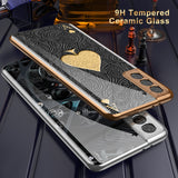 Luxury Plating Glass Anti knock Protection Hard Cover Case For Samsung S21 Ultra Plus 5G