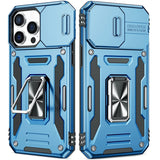 360° Magnetic Ring Kickstand Armor Case with Slide Camera Cover for iPhone 14 13 12 series