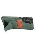 Luxury Card Slot Bracket Leather Case For Samsung S21 S20 Note 20 Series
