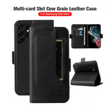 Leather Magnetic Wallet Card Flip Case for Samung S22 Ultra Plus