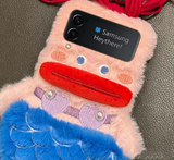 3D Cute Plush Mermaid Case for Samsung Galaxy Z Flip 4 3