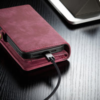 Detachable 2 in 1 Zipper Credit Card Leather Case For iPhone 12 11 Series