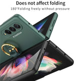 360 Full Protection Plain Finger Key Ring Hard Plastic Frame Case for Samsung Galaxy Z Fold 3