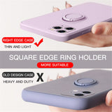 3 in 1 Magnetic Stand Liquid Silicone Finger Ring Holder Strap Case For iPhone 12 11 Series