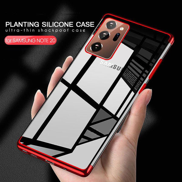 Luxury Plating Sillicone Cover Clear Case For Samsung Galaxy Note 20 Series 1