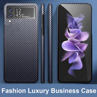 Full Protective Matte Hard Carbon Fiber Case for Samsung Galaxy Z Flip 3