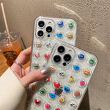 New Trend Anime 3D Bubble Camera Protection Transparent Case For iPhone 13 12 11 Series