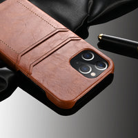 Business PU Leather Case With Card Pockets for iPhone 13 12 11 Pro Max Mini