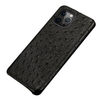 Real Ostrich Leather Case For iPhone 12 & 11 Series