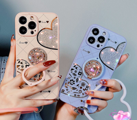 Rhinestone Diamond Ring Holder Glitter Bling Case For iPhone 14 13 12 series