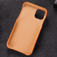 Leather Slim Telescopic Card Holder Half Pack Back Cover Case for iPhone 12 & 11 Pro Max