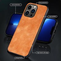 Genuine Oil Wax Leather Phone Case for iPhone 13 12 11 Pro Max Mini