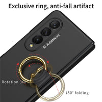 360 Full Protection Plain Finger Key Ring Hard Plastic Frame Case for Samsung Galaxy Z Fold 3