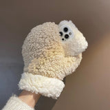 Unique Cute Fur Fluffy Warm Plush Glove Case For iPhone 13 12 11 Series